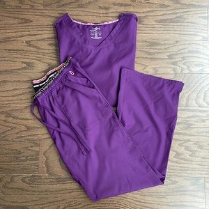 Heartsoul Purple Scub Set Top and Bottom